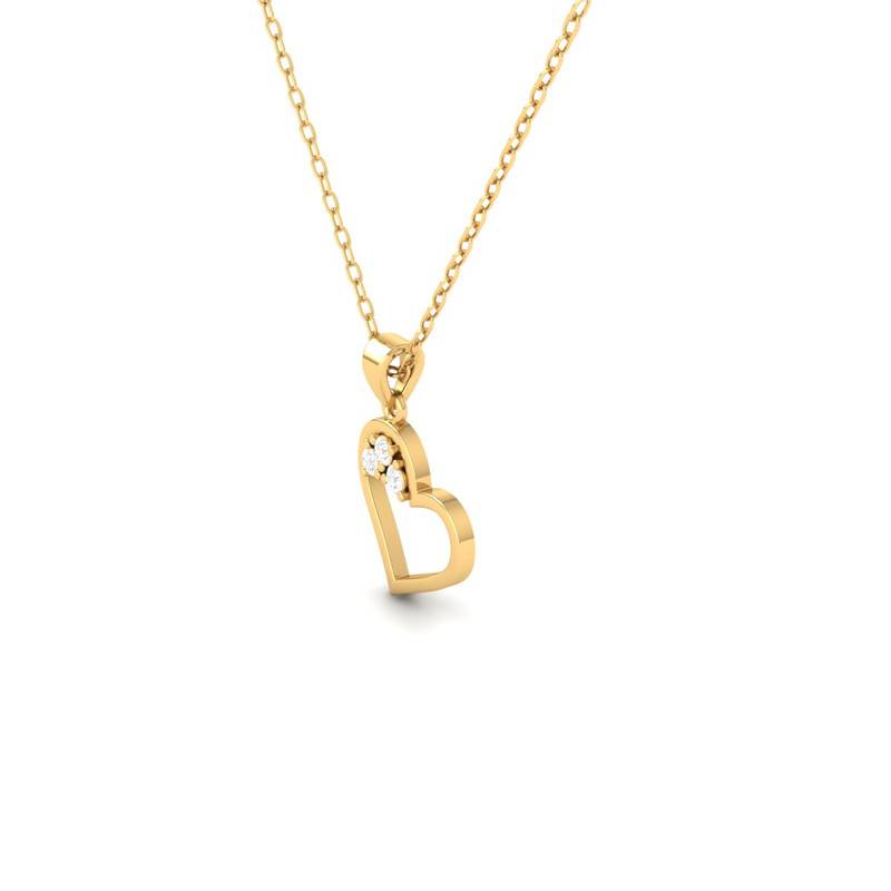 Open Heart Moissanite Dainty Pendant Necklace : TGDP-190-Y