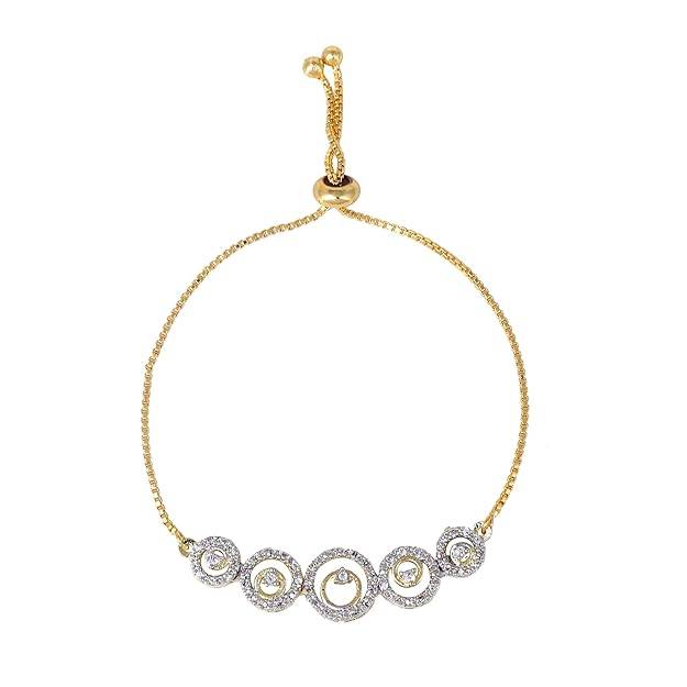 lry Combo Of Choker Necklace Set With Earrings, Bracelet & Ring For Women-Gold & Rhodium Plated White : OSAKCOM005-2TNWENKERBRFN