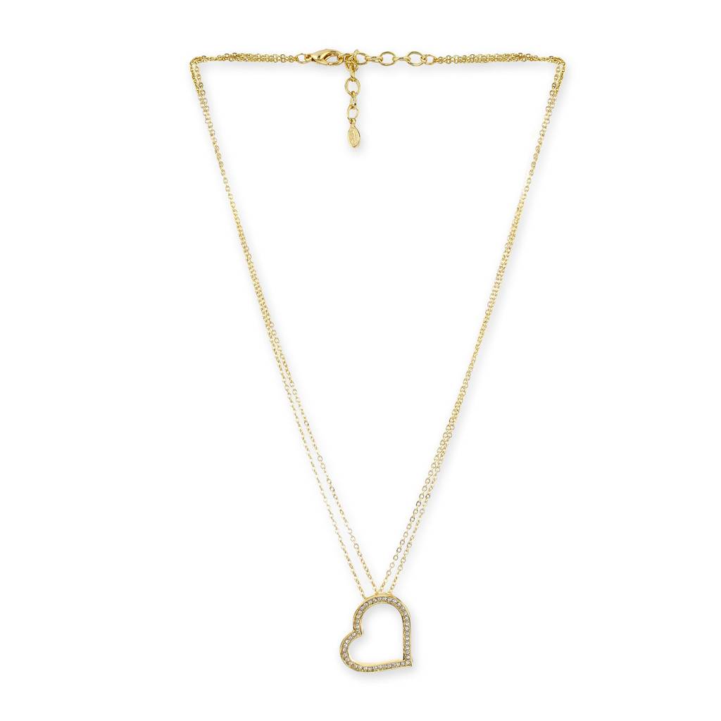 Estele Gold & Rhodium Plated Lovely Heart Designer Pendant For Women : 355PENDANT
