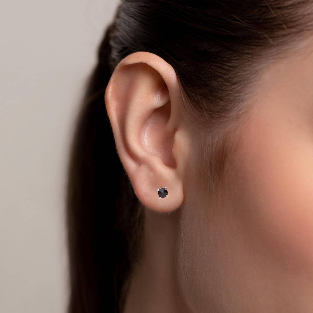 925 Silver Black Cz Stud Earrings Â Minimalist Unisex Jewelry Handmade Gift : SE_000583