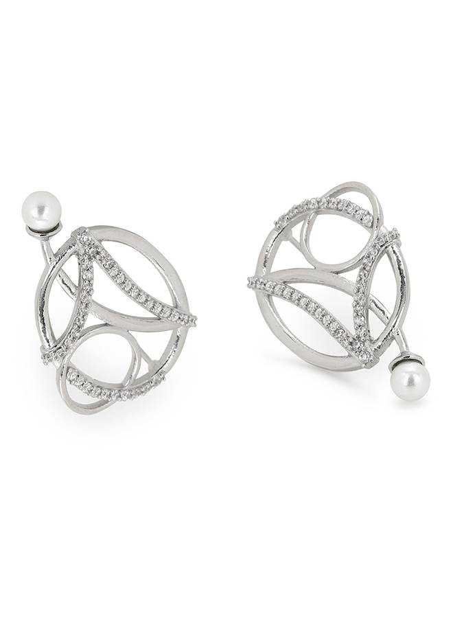 Voylla Silver Brass Earrings-Vmjai43750 : 8905124433609