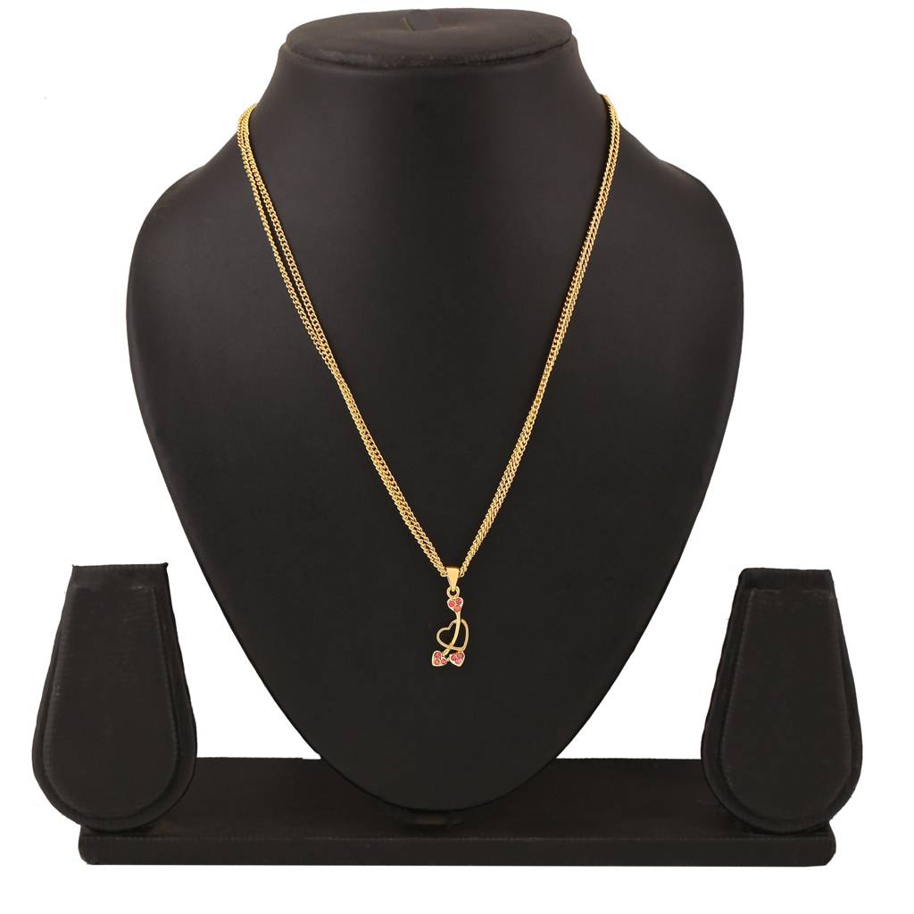 Estele Gold Plated Heart-Shaped Charm Pendant With Pink Austrian Crystals For Girl & Women : 383PENDANT
