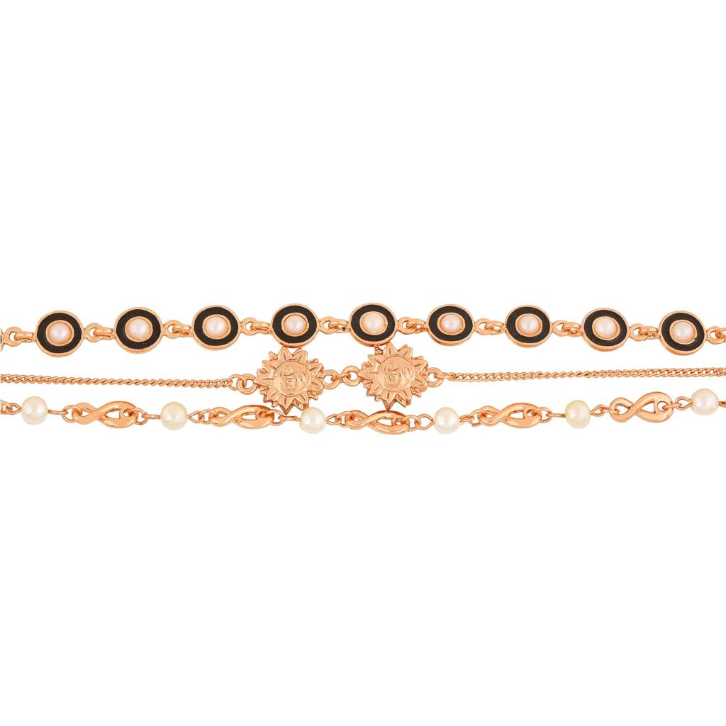 Estele Rosegold Plated Striking Bracelet For Women : 101889-RGBR