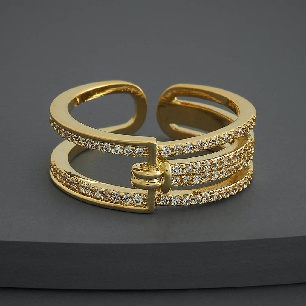 Kushal'S Fashion Jewellery White Gold-Plated Party Trendy Zircon Finger Ring-186755 : 445268