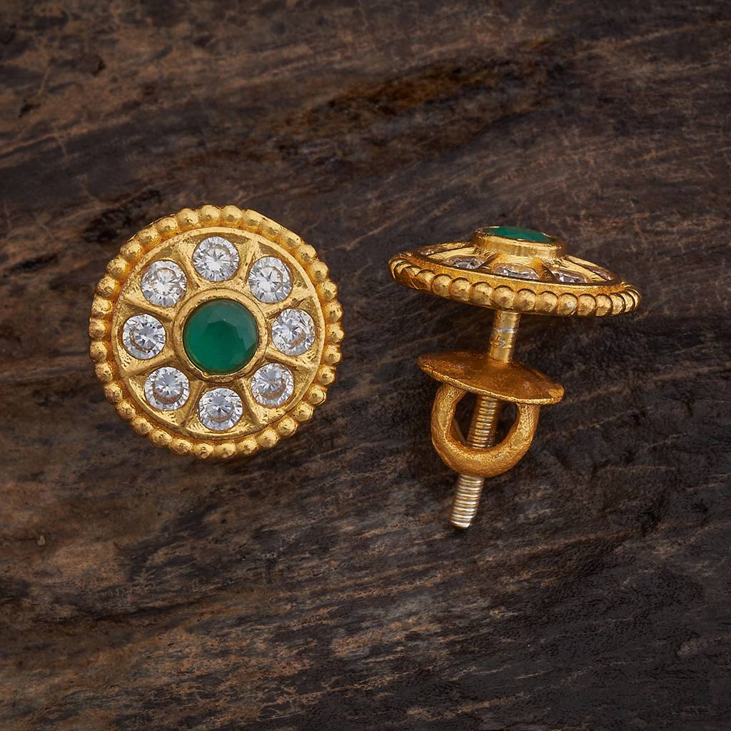 Kushal'S Fashion Jewellery Gold-Plated Ethnic 92.5 Pure Silver Temple Studs-174076 : 417840