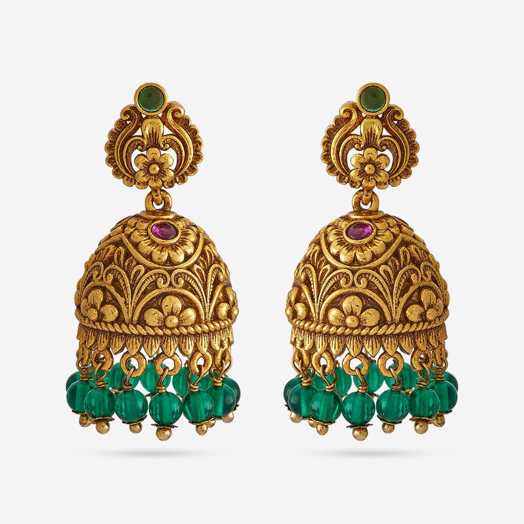 Kushal'S Fashion Jewellery Plated Ethnic Antique Jhumkas-185668 : 442849