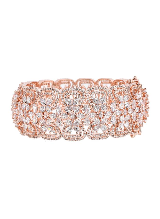 Sparkling Elegance Royal Cutwork Rose Gold Bangles : 8905124497007