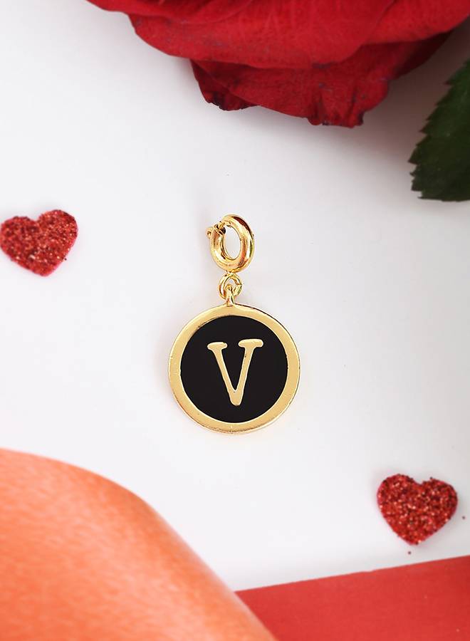 Valentine'S Day Collection Alphabet Black Enamel Charm : 8905124491821