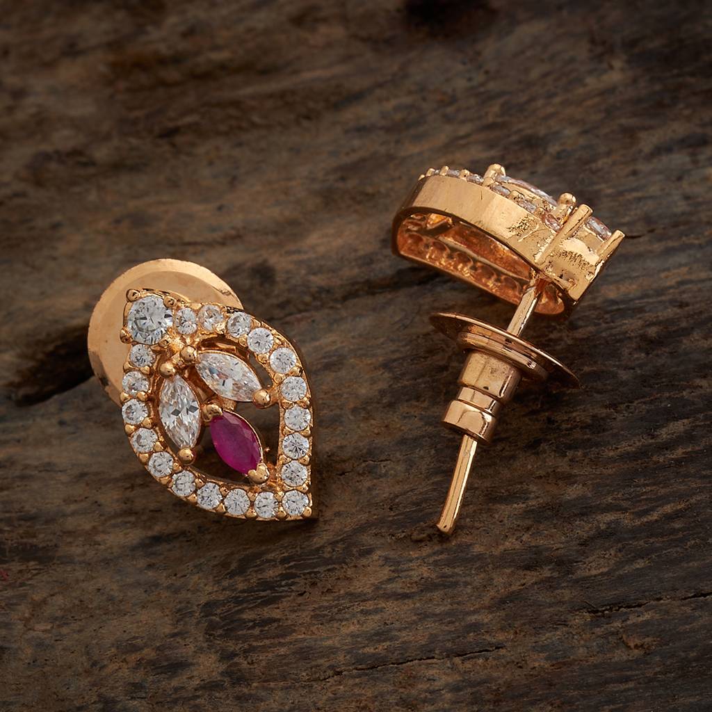 Kushal'S Fashion Jewellery Ruby Gold-Plated Party Zircon Studs-410375 : 410375