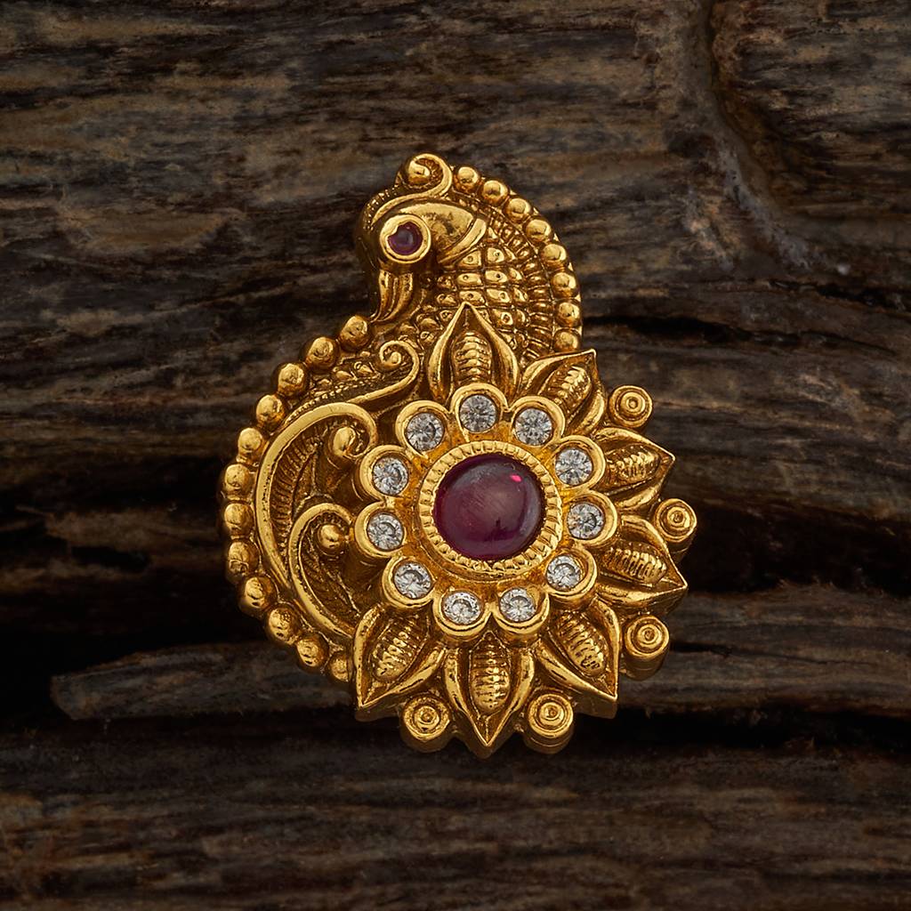 Kushal'S Fashion Jewellery Ruby Gold-Plated Ethnic Antique Finger Ring -406856 : 406856