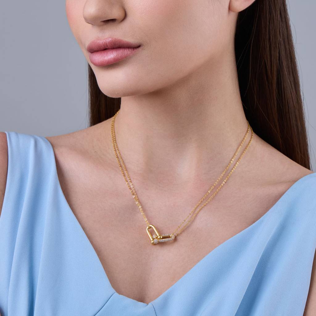 Kushal'S Fashion Jewellery White Gold-Plated Party Trendy Zircon Necklace-186782 : 445302