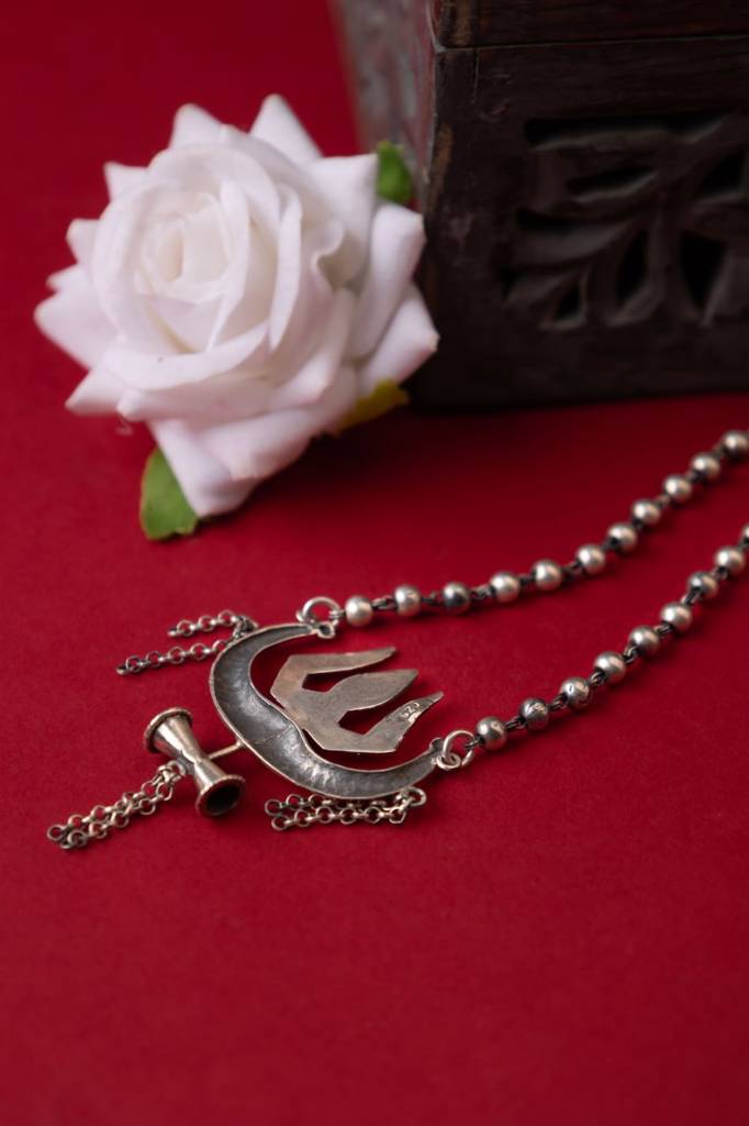 Moh Fine Trishul Ball Chain Necklace : SN504425