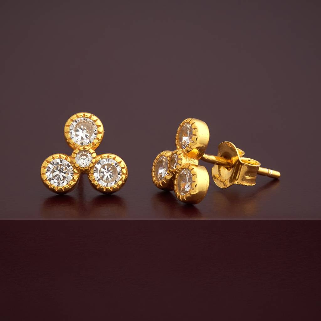 Kushal'S Fashion Jewellery Plated Zircon 92.5 Sterling Silver Studs-183030 : 436954