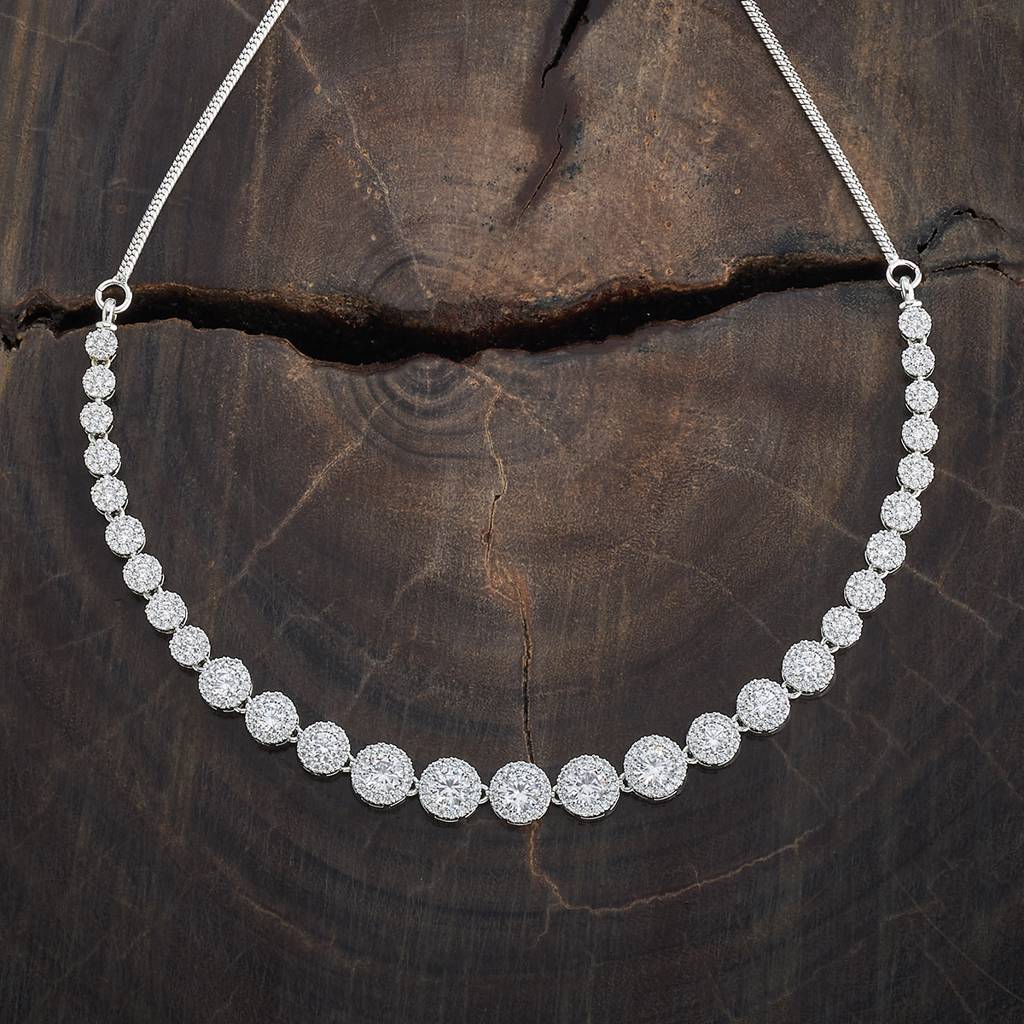 Kushal'S Fashion Jewellery-Plated Party Zircon Pendant Necklace -181244 : 433348