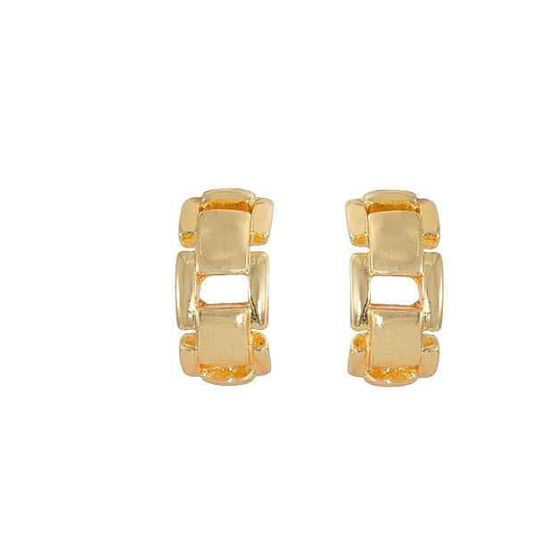 Stylish Gold Plated Geometric Stud Earrings For Women & Girls : 5010126-IGER