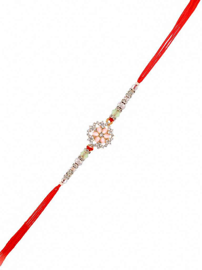 Men'S Bejewelled Red Thread Rakhi For Brother : 8905124524215