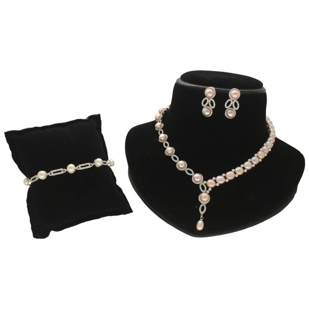 Glorious Legacy Pearl Necklace Set With Bracelet : JPAUG-25-143