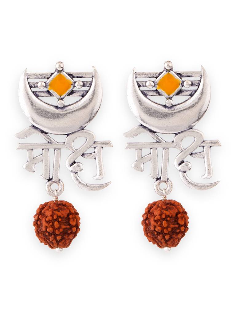 Aham Brahmasmi Moksh Rudraksha Beads Earrings : 8905124111811