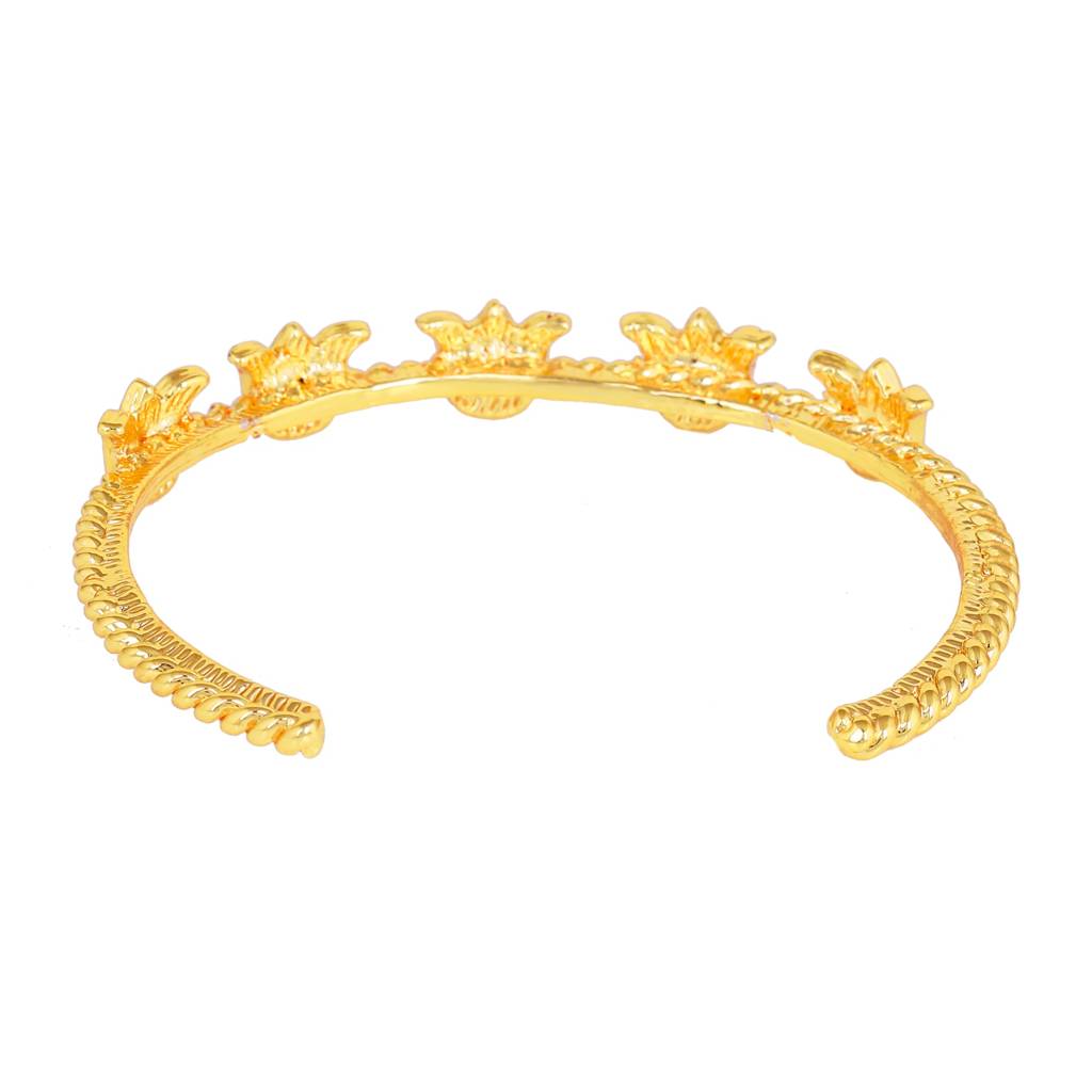 Estele Gold Plated Pink Enamel Lotus Designer Enchanting Cuff Bracelet For Girl'S & Women : AD-063-IGBR