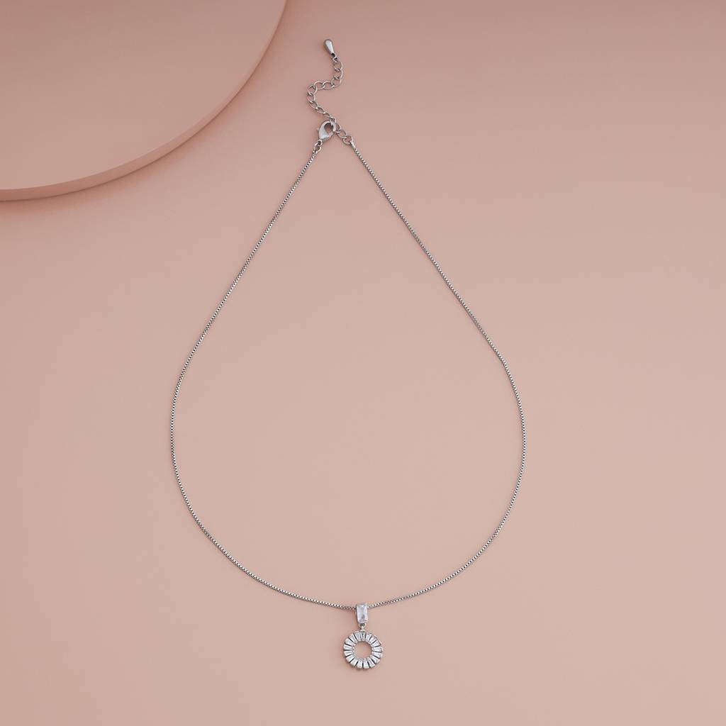 Kushal'S Fashion Jewellery White Rhodium-Plated Party Zircon Trendy Pendants-184878 : 441365