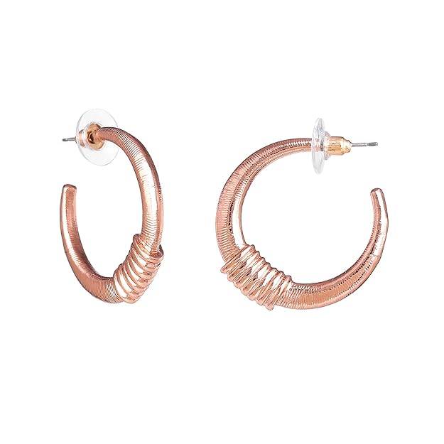 Rosegold Plated Versatile And Timeless Sophisticated Half Hoop Earrings For Girls : 206702-RGER