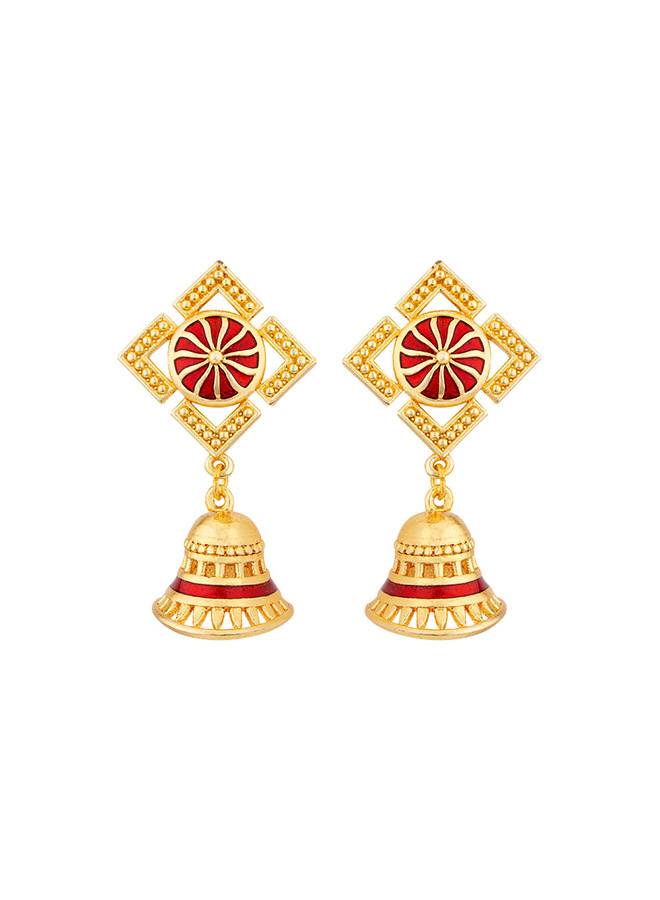 Temple Bell Tiny Jhumka Earrings : 8907617916415