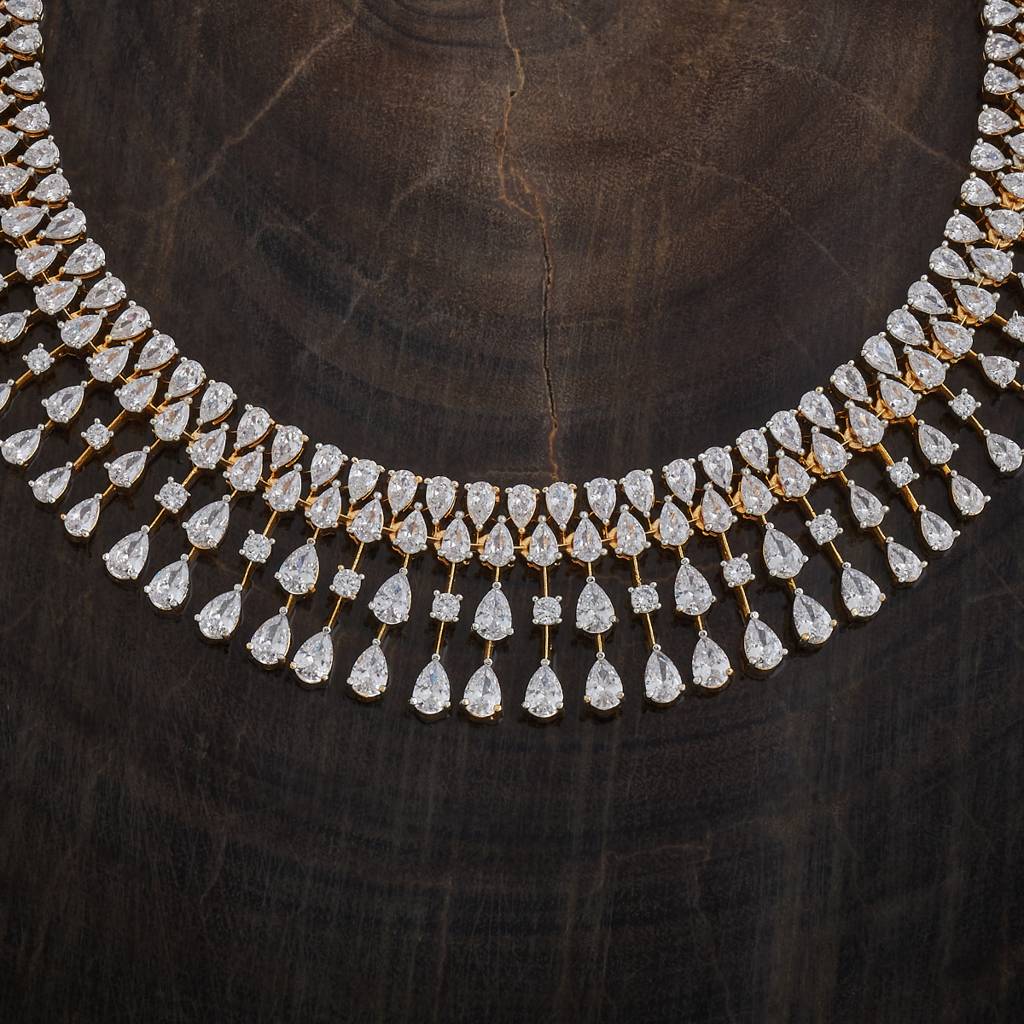 Kushal'S Fashion Jewellery -Plated Party Trendy Zircon Necklace And Earring Set -181563 : 433870