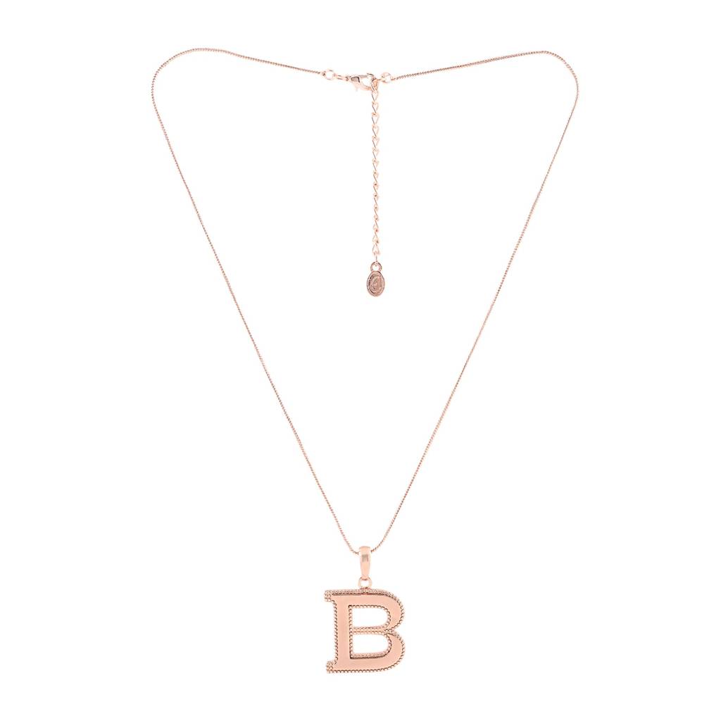Estele Rosegold Plated "B" Letter Charm Pendant For Women / Girls : 1009-BPENDANT