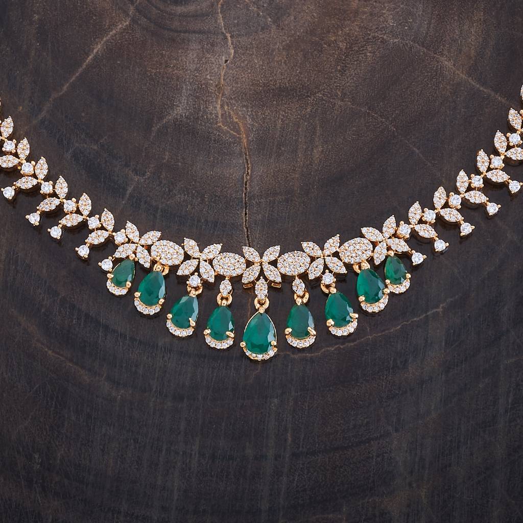 Kushal'S Fashion Jewellery Gold-Plated Party Wear Zircon Necklace-176302 : 422389