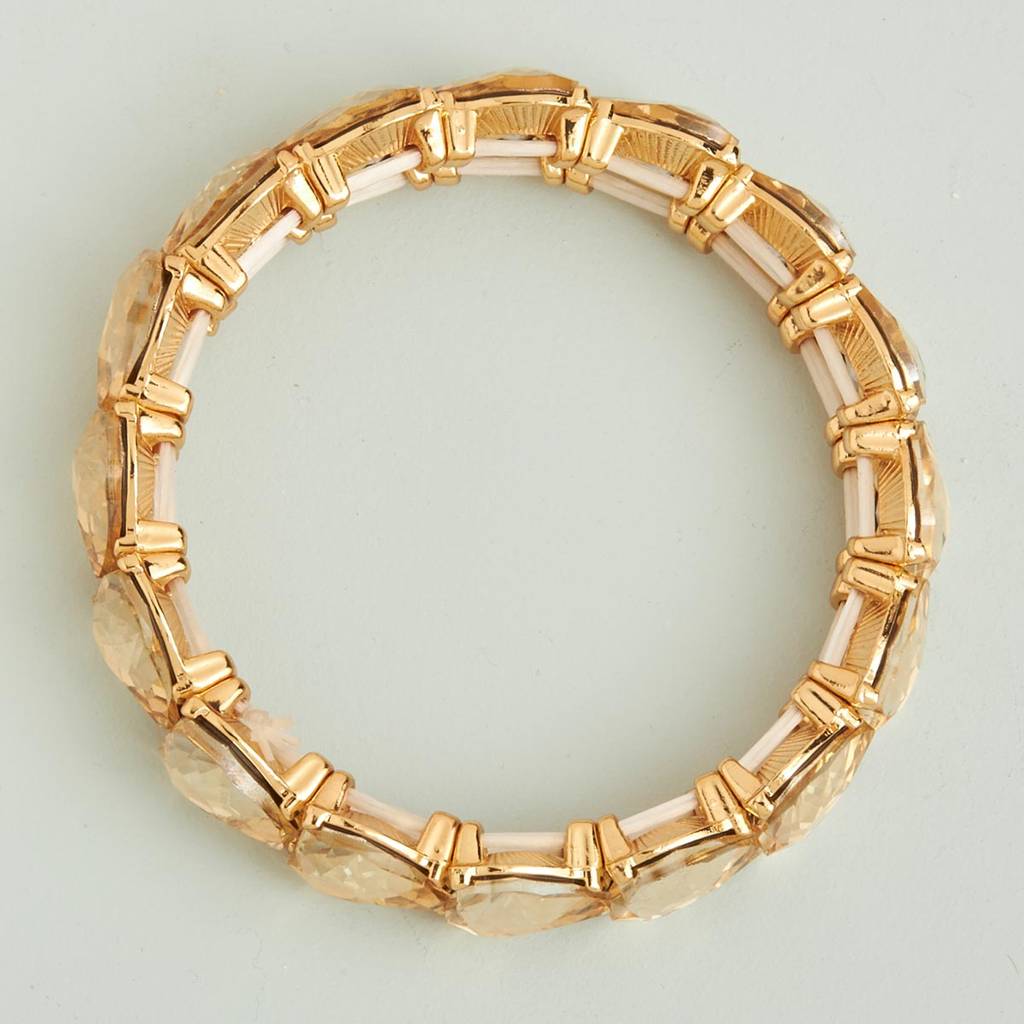 Kushal'S Fashion Jewellery Champagne Gold-Plated Party Trendy Zircon Bracelet -347794 : 347794