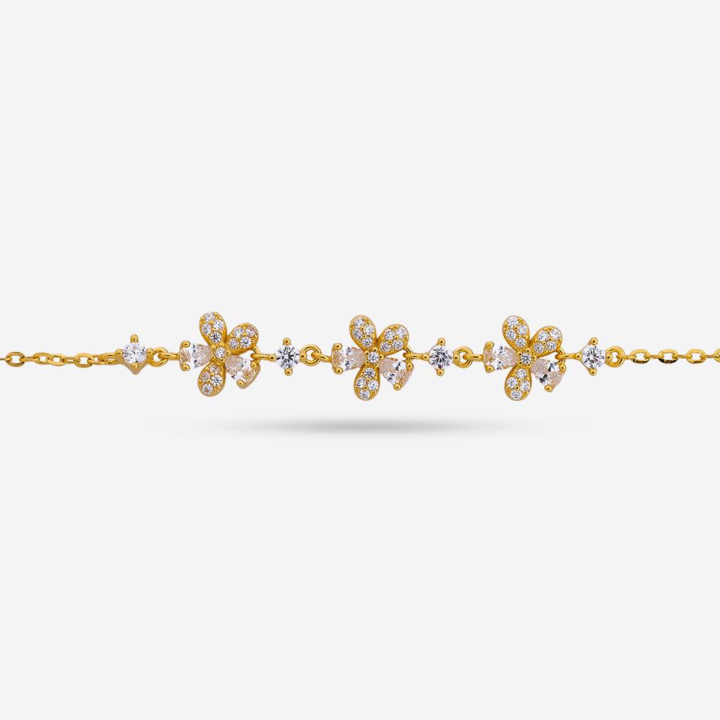 Gold-Plated Party Zircon 92.5 Sterling Silver Bracelet -458074 : 458074