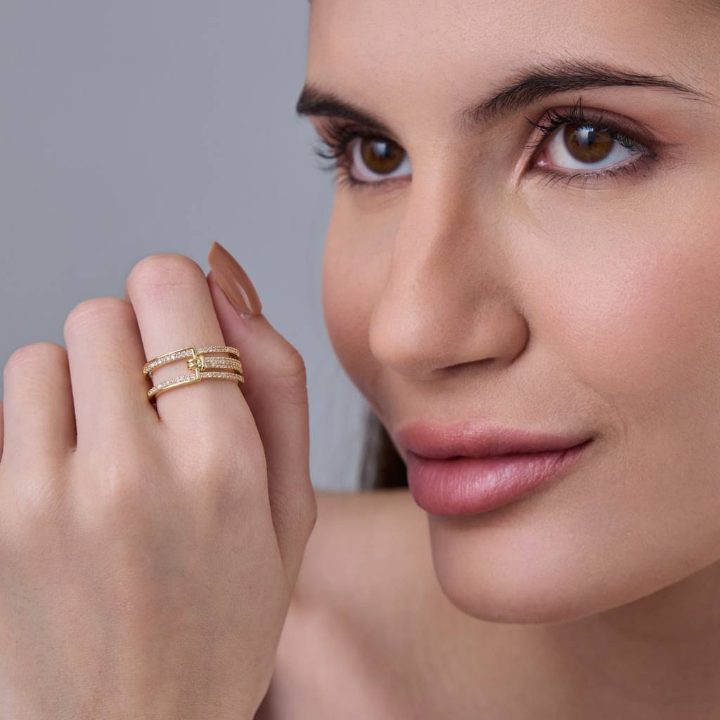 Kushal'S Fashion Jewellery White Gold-Plated Party Trendy Zircon Finger Ring-186755 : 445268