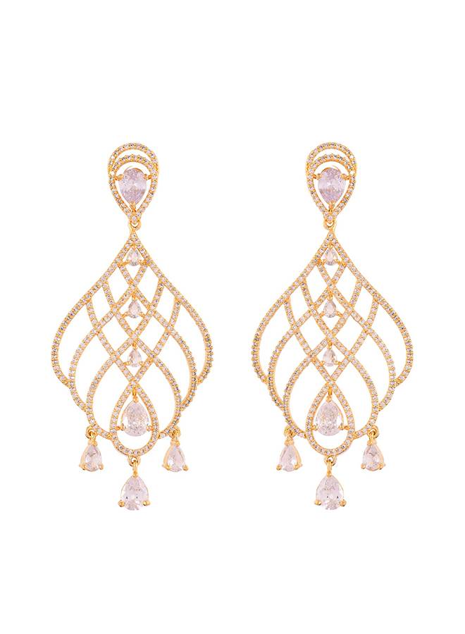 Sparkling Elegance Regal Radiance American Diamond Dangler Earrings : 8905124529227