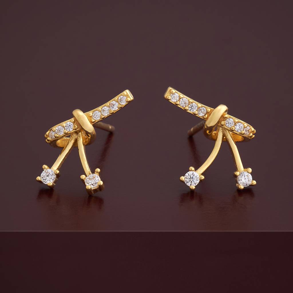 Kushal'S Fashion Jewellery Plated Zircon 92.5 Sterling Silver Studs-183083 : 437228