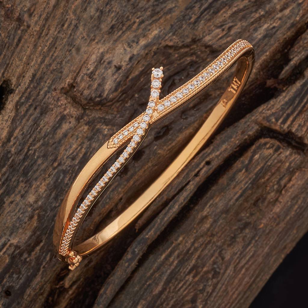 Kushal'S Fashion Jewellery White Gold-Plated Party Zircon Kada-184727 : 441027
