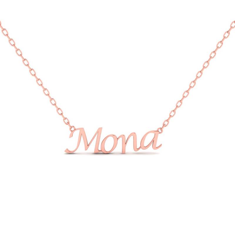 Personalized Cursive Nameplate Necklace : TGDP-206-Y
