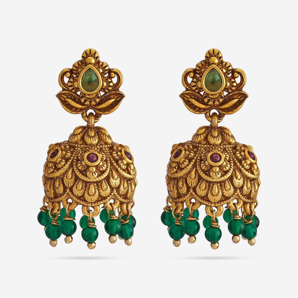 Kushal'S Fashion Jewellery Plated Ethnic Antique Jhumkas-185671 : 442855