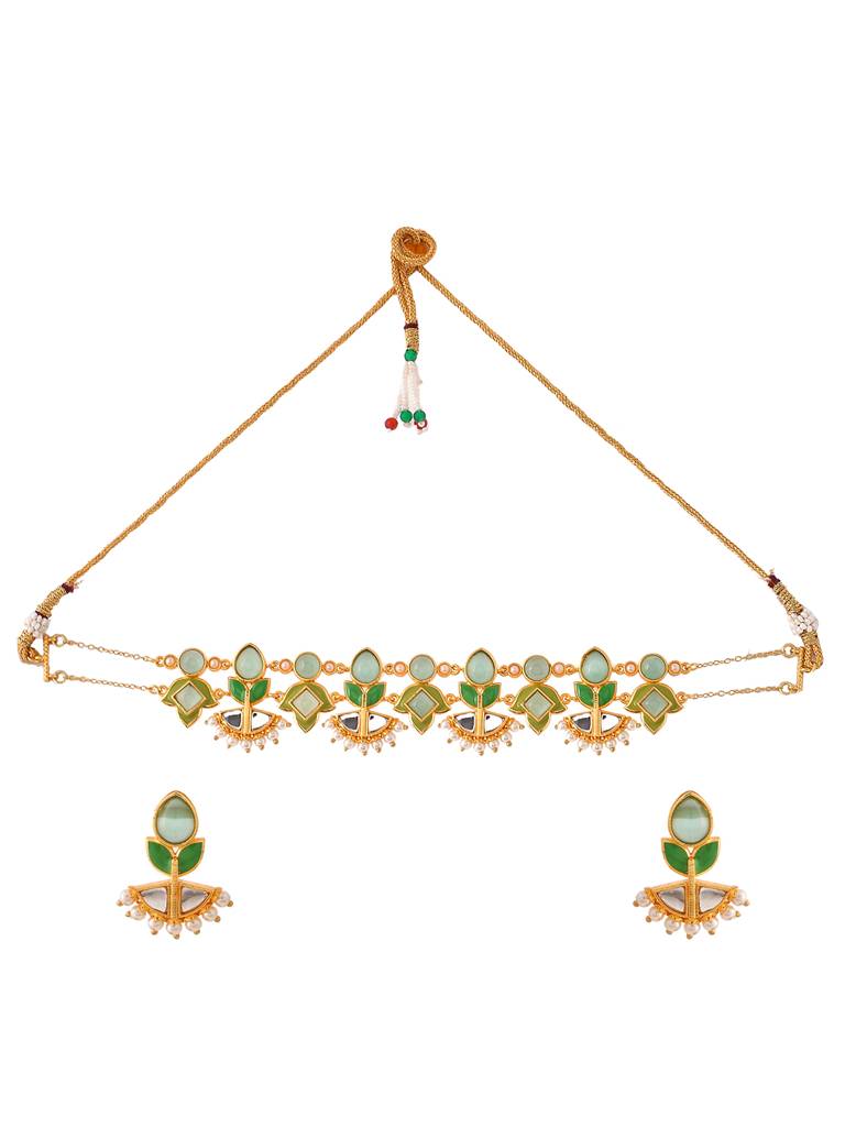 Forever More Lotus Choker Necklace Set : 8905124498264