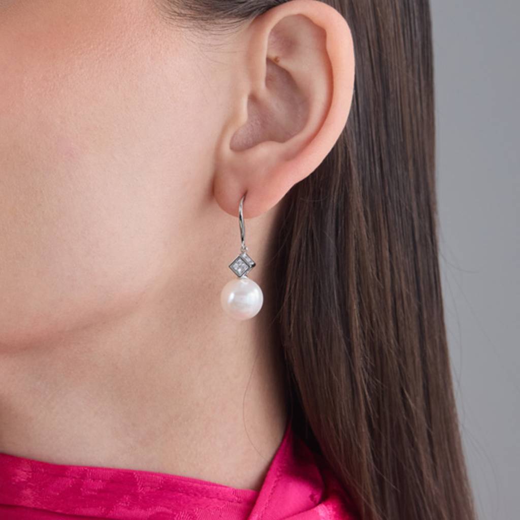 Kushal'S Fashion Jewellery Pearl Party Zircon Drop Earrings-185909 : 443374
