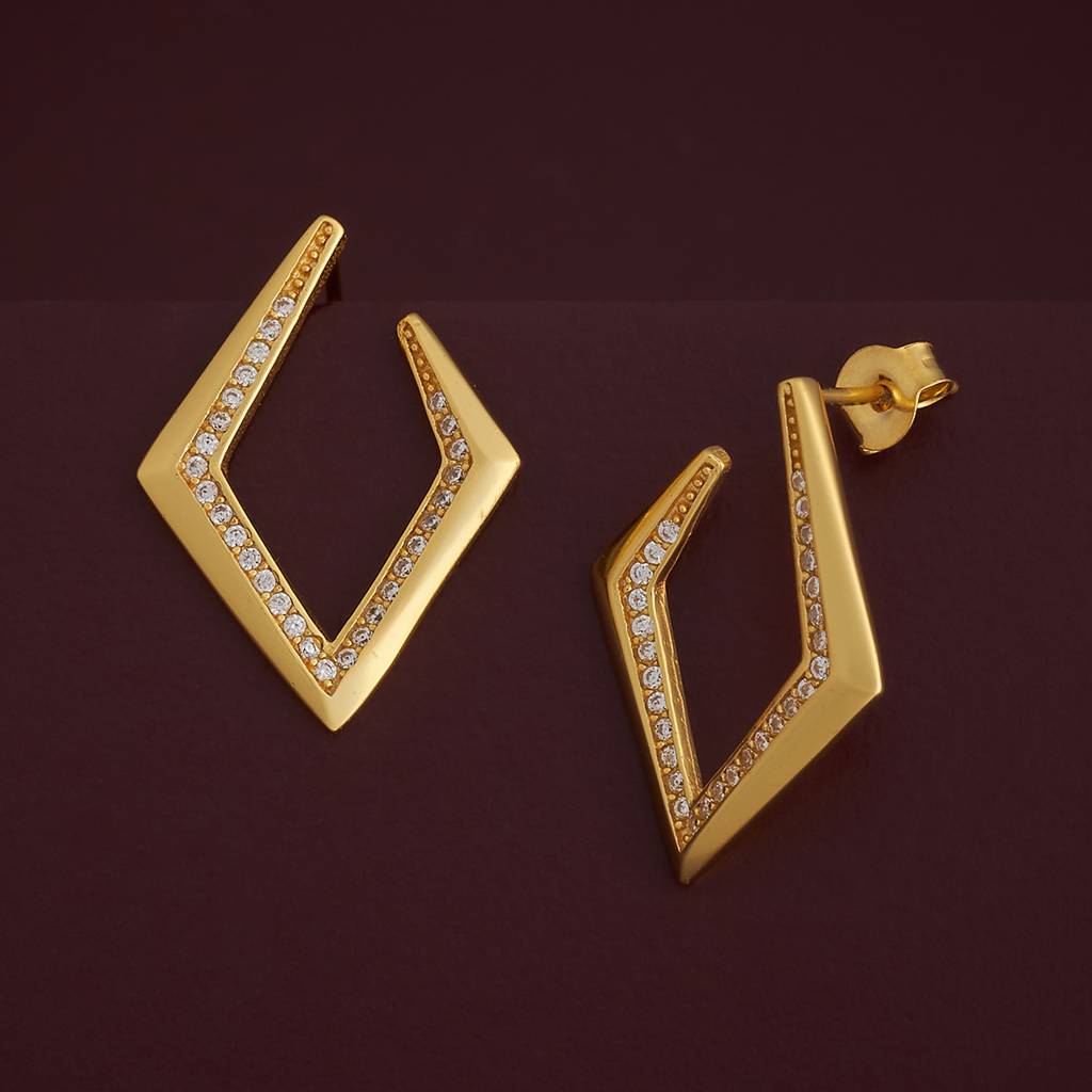 Kushal'S Fashion Jewellery Plated Zircon 92.5 Sterling Silver Studs-183028 : 436948