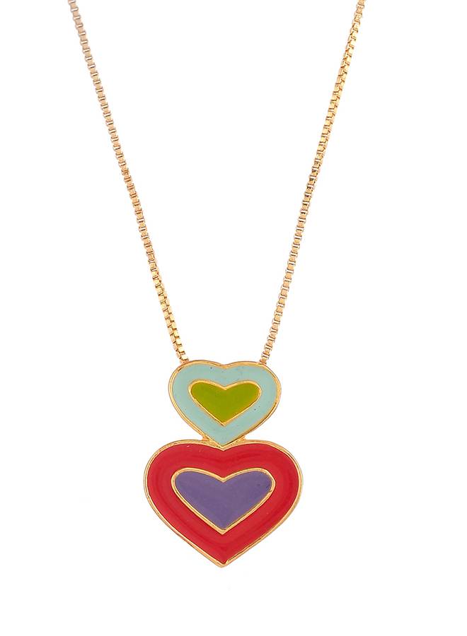 Valentine'S Day Collection Playful Layered Hearts Pendant Set : 8905124491357