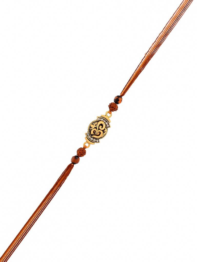 Om Beaded Colourful -Threads Rakhi For Brother : 8905124525045