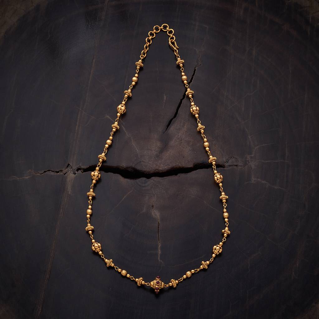 Kushal'S Fashion Jewellery Ruby Gold-Plated Ethnic Antique Chain -406537 : 406537