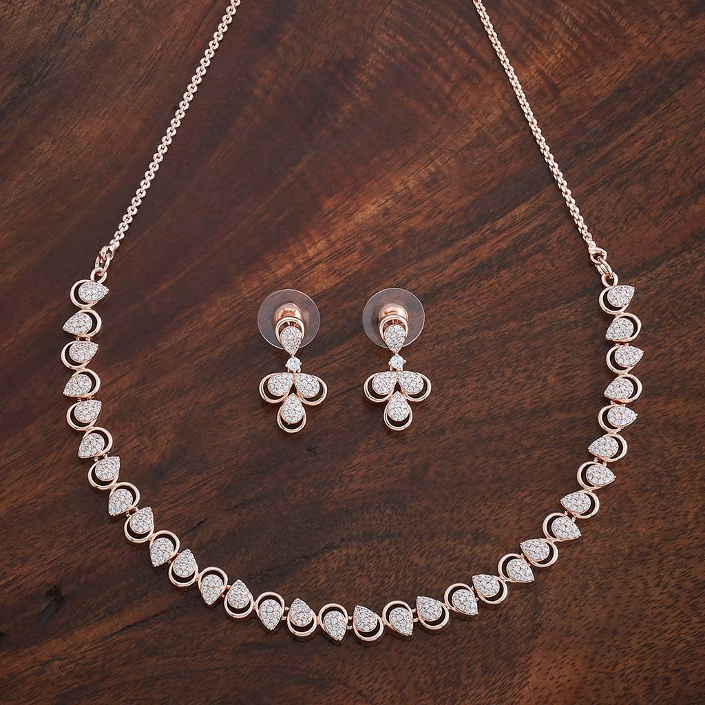 Kushal'S Fashion Jewellery -Plated Party Trendy Zircon Necklace And Earring Set -182304 : 435476