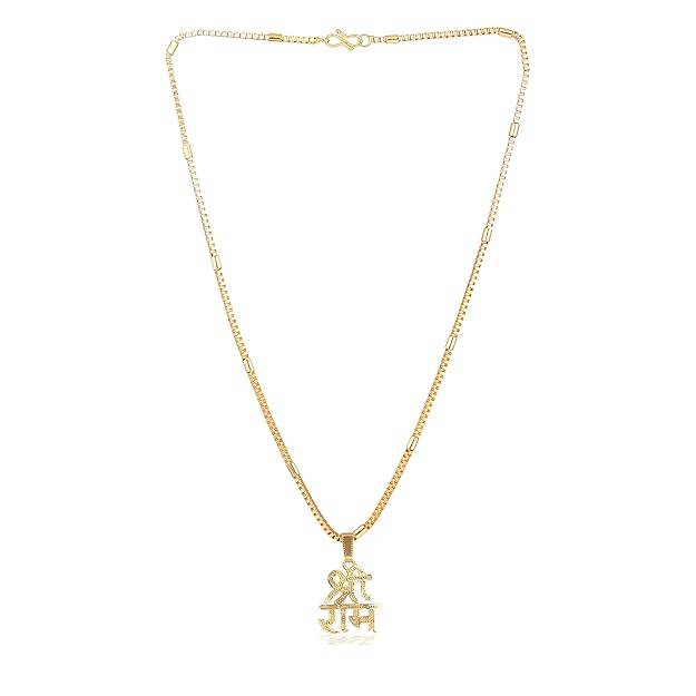 Gehena By Estele Fashion Jewelry Shree Ram Pendant For Men'S: Gold Plated Lord "Raghunandana Shri Rama" Pe : OSAK030-IGPENDANT