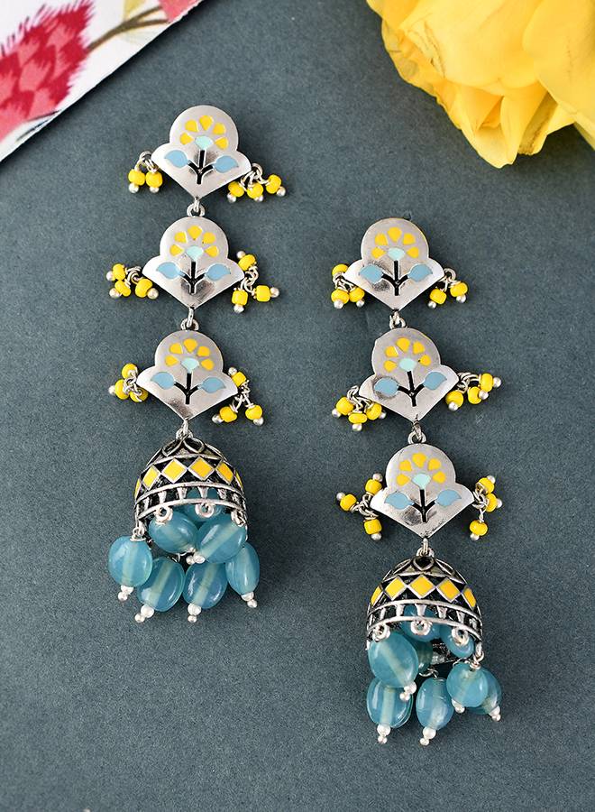 Bagh E Fiza Spring Layered Jhumka Earrings : 8907617929286
