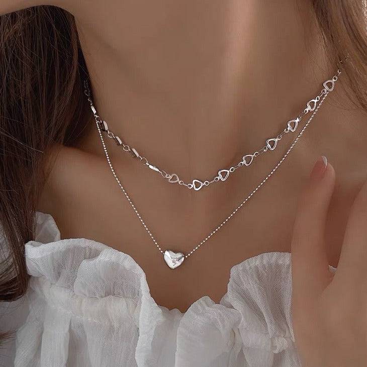 Falling In Love Silver Necklace : NS12485
