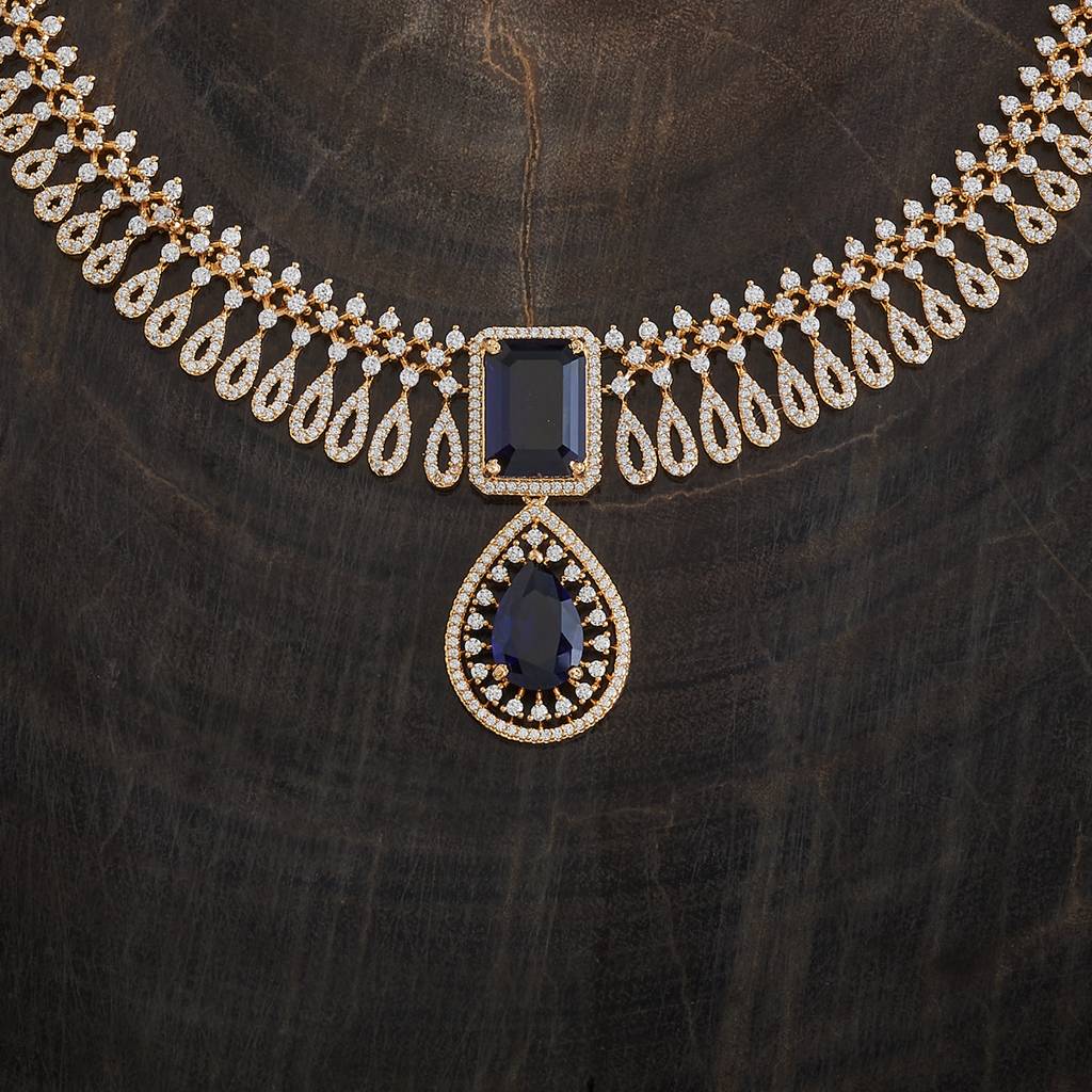 Kushal'S Fashion Jewellery Gold-Plated Party Wear Zircon Necklace-175822 : 421326