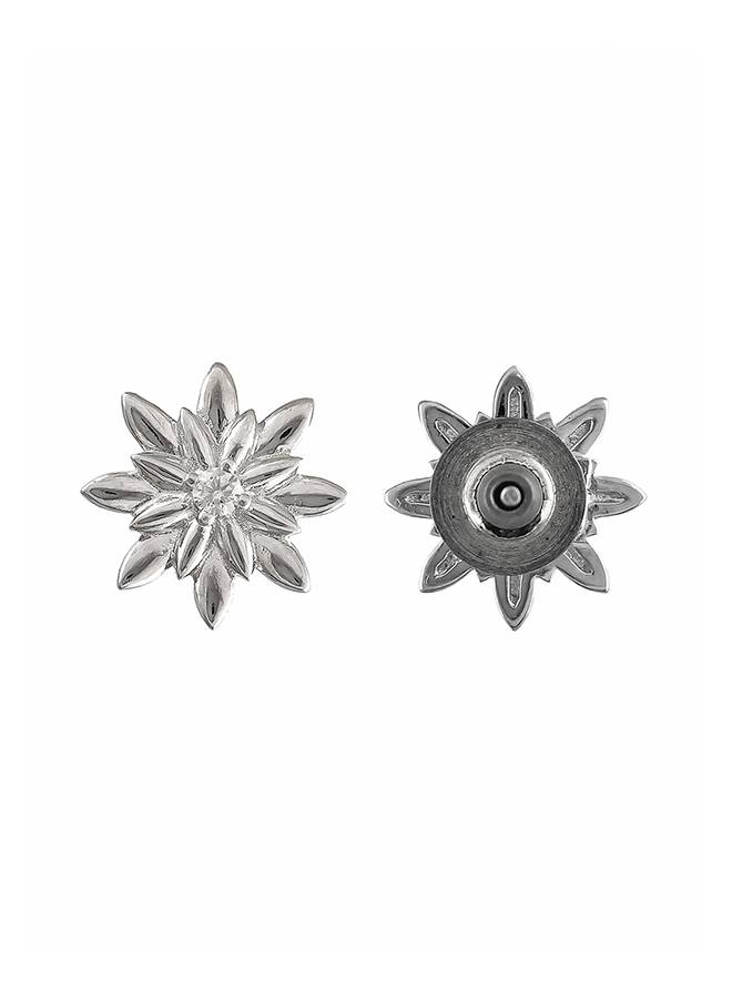 Valentine'S Day Sterling Silver Flowery Snowflakes Stud : 8905124516852