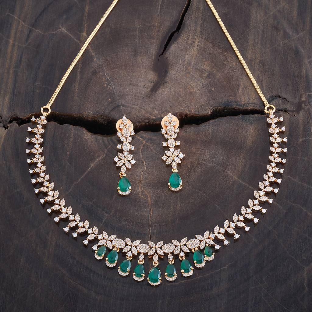 Kushal'S Fashion Jewellery Gold-Plated Party Wear Zircon Necklace-176302 : 422389